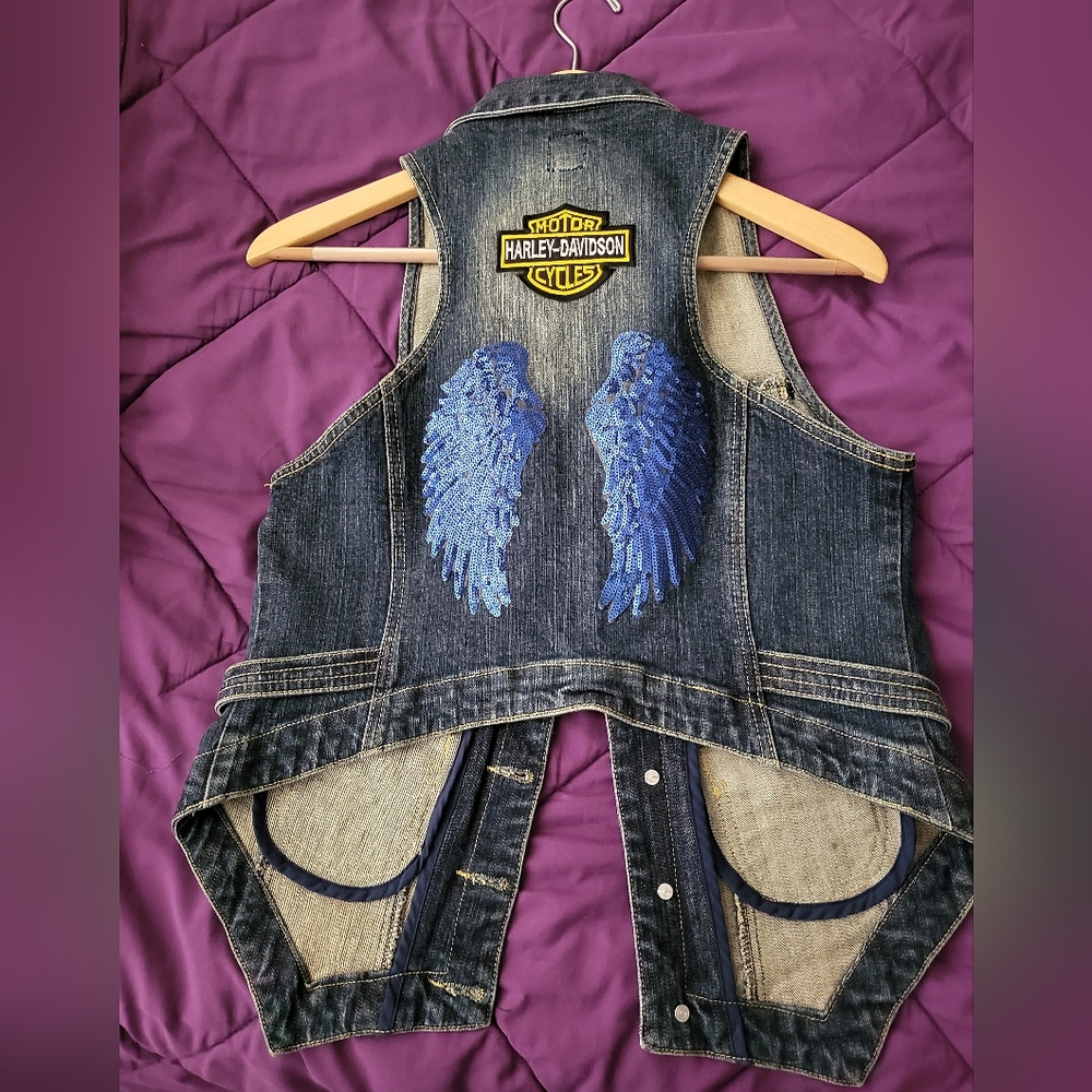 Denim Vest with Button Closure